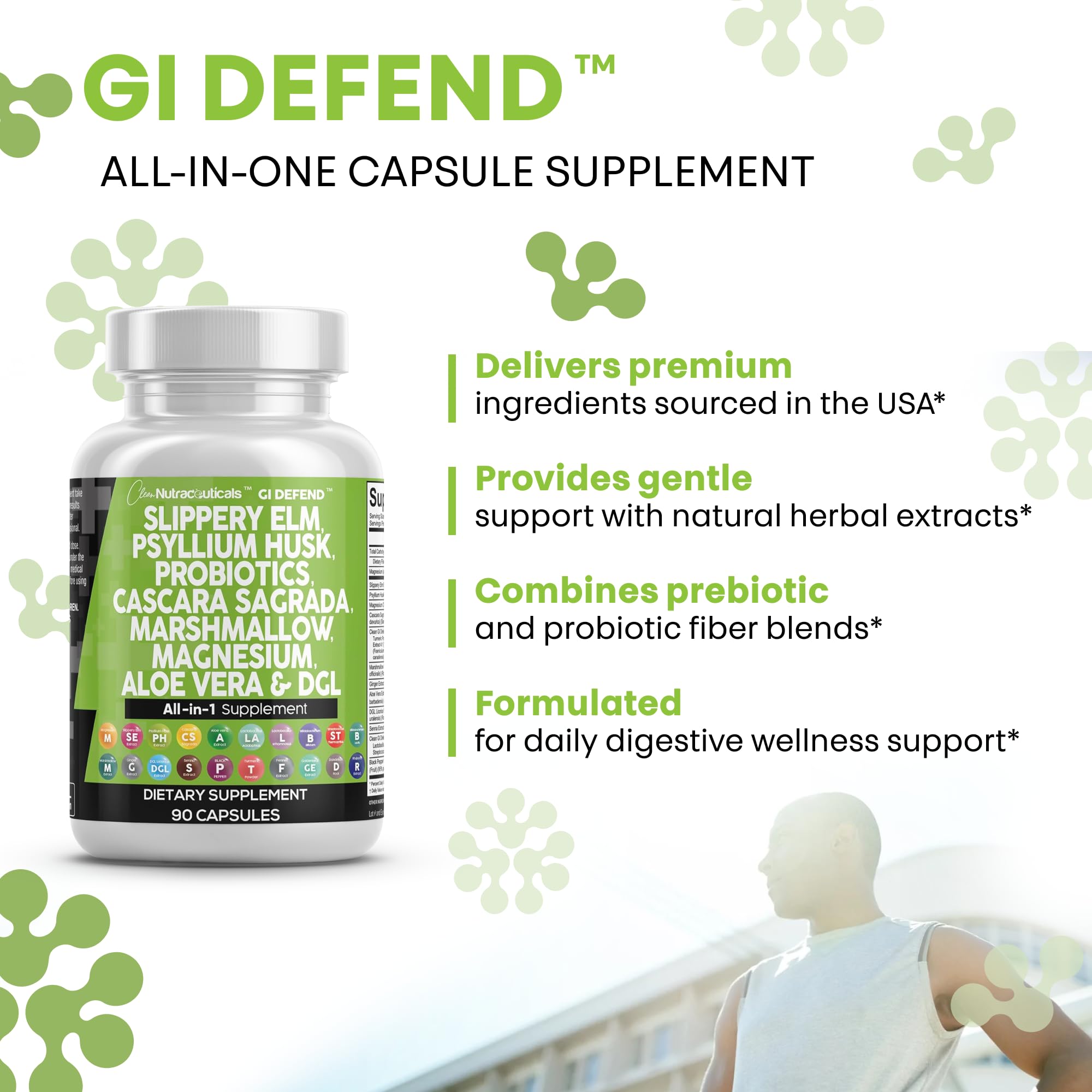 Clean Nutraceuticals Aloe Vera Ginger DGL extract capsules highlight herbal formulation