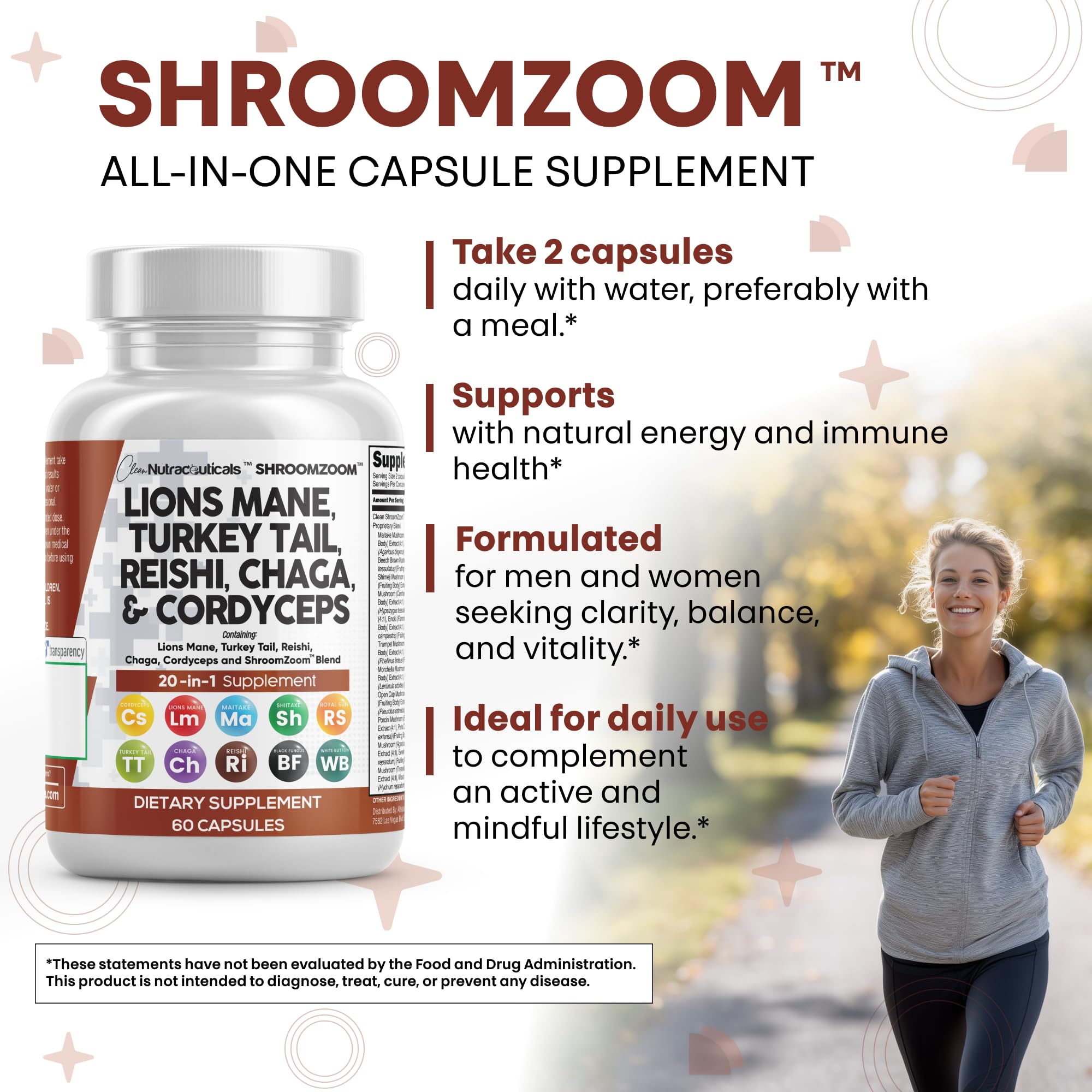 Clean Nutraceuticals Bottle tilt with capsules for easy serving
