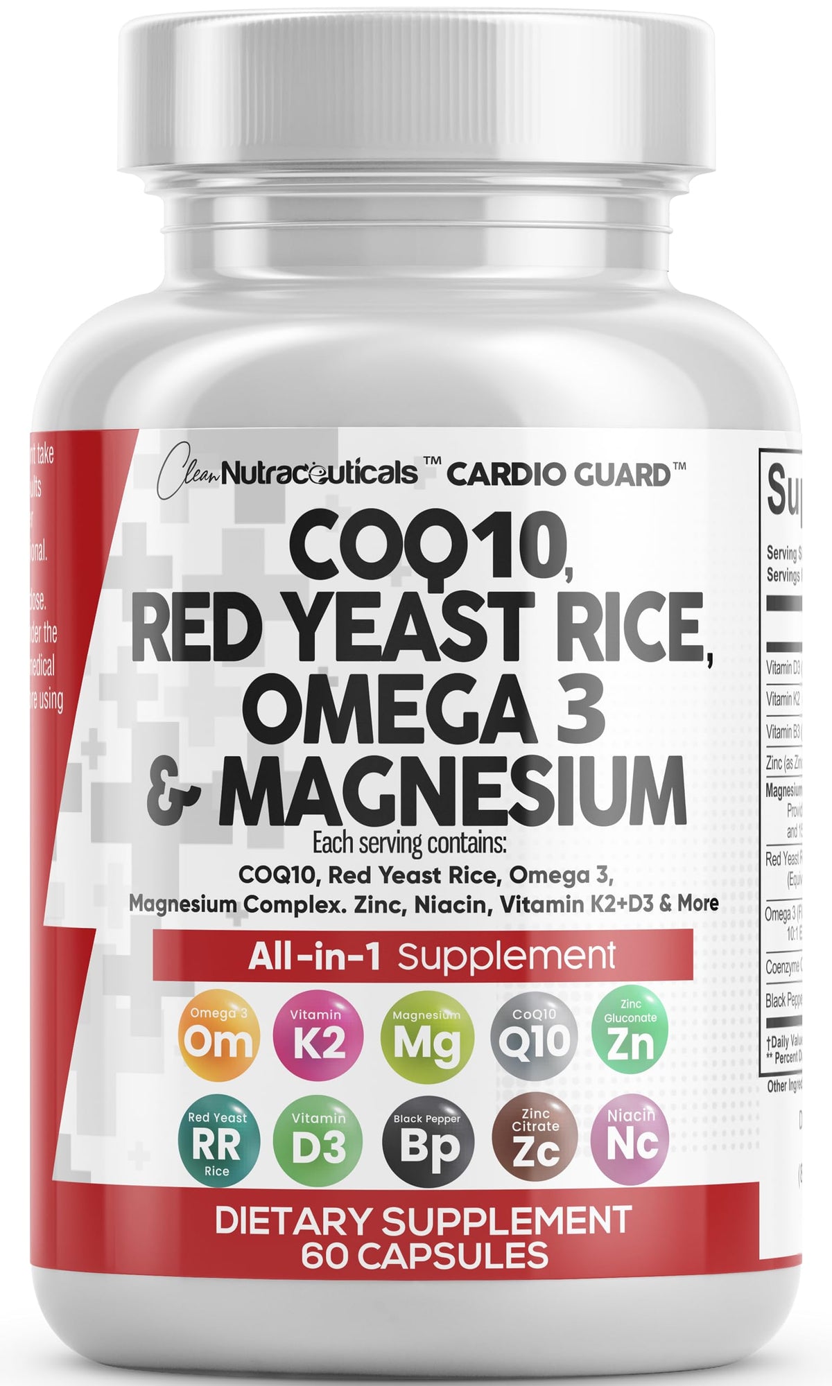 Clean Nutraceuticals CardioGuard CoQ10 bottle, supporting daily energy and vitality