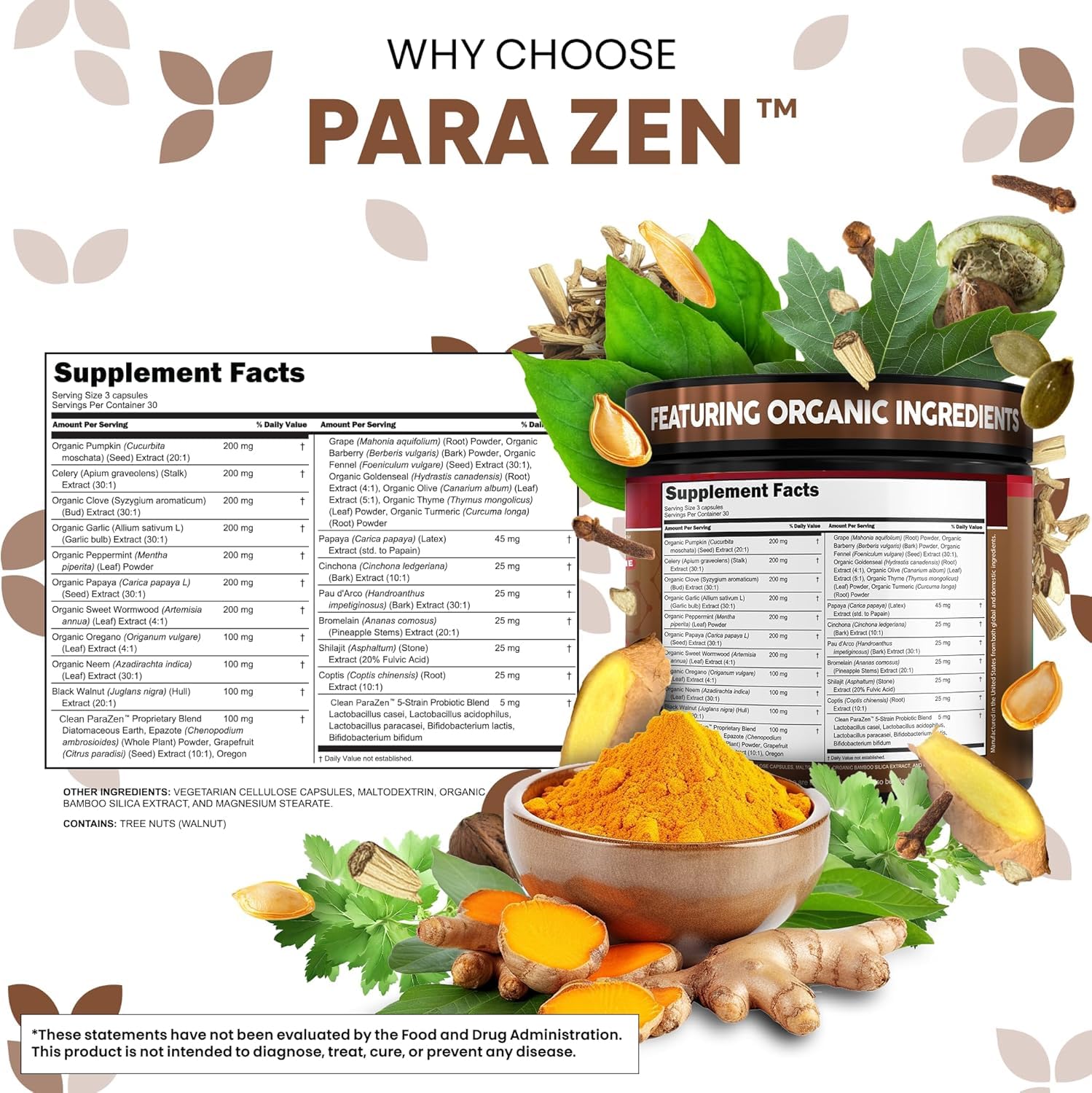 Clean Nutraceuticals celery-papaya-diatomaceous-earth capsules offer antioxidant-rich gut cleansing.