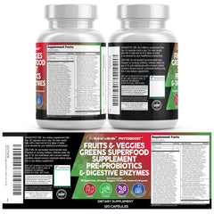 Closeup of the ingredient blend for greens and fruits
