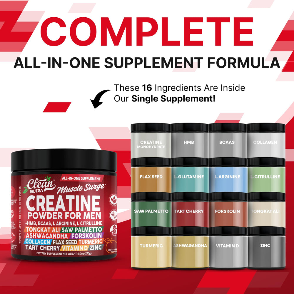 Clean Nutraceuticals Creatine bottle label highlighting muscle support and recovery.