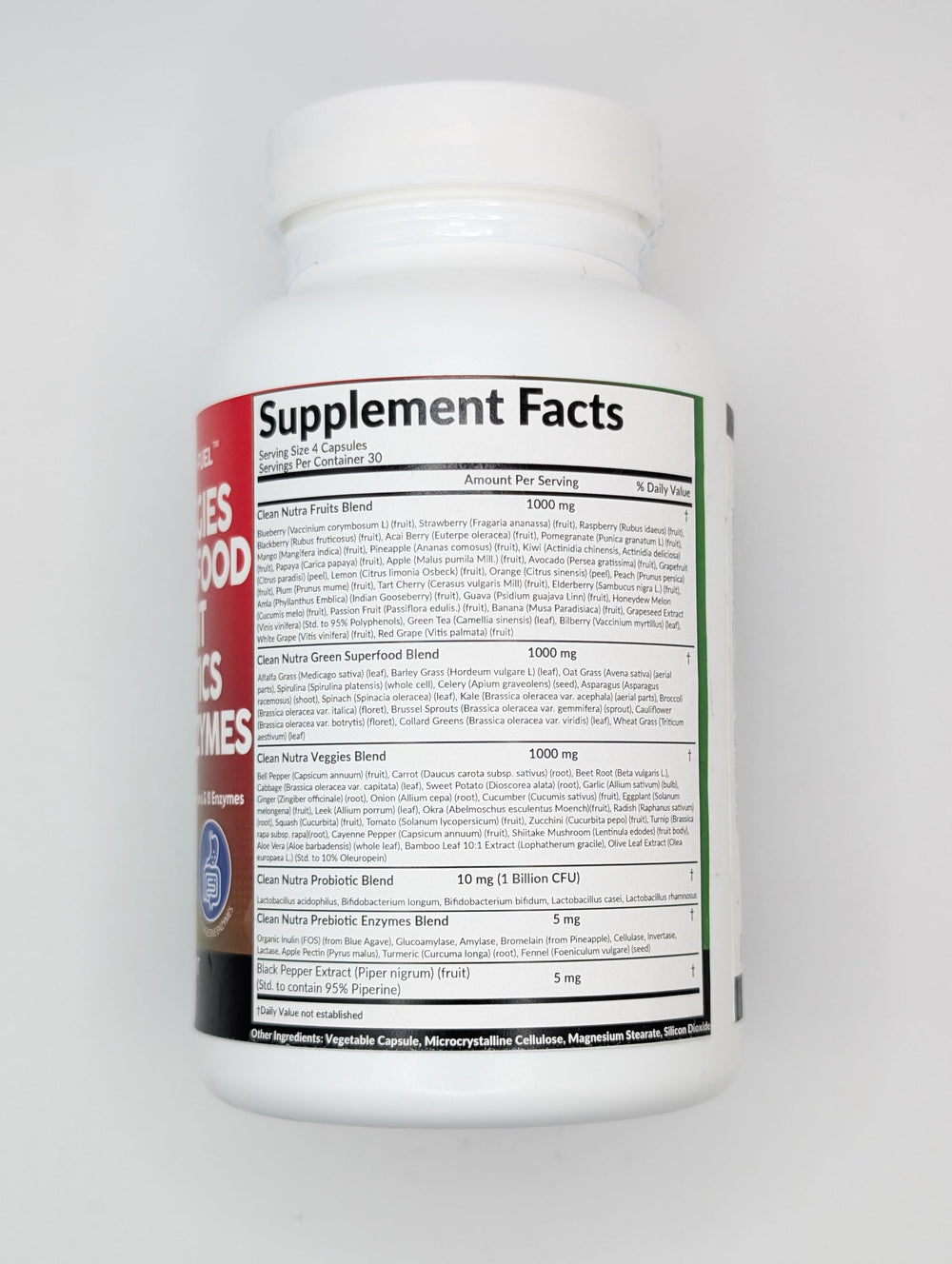 Daily use capsules of Clean Nutraceuticals Reds and Greens
