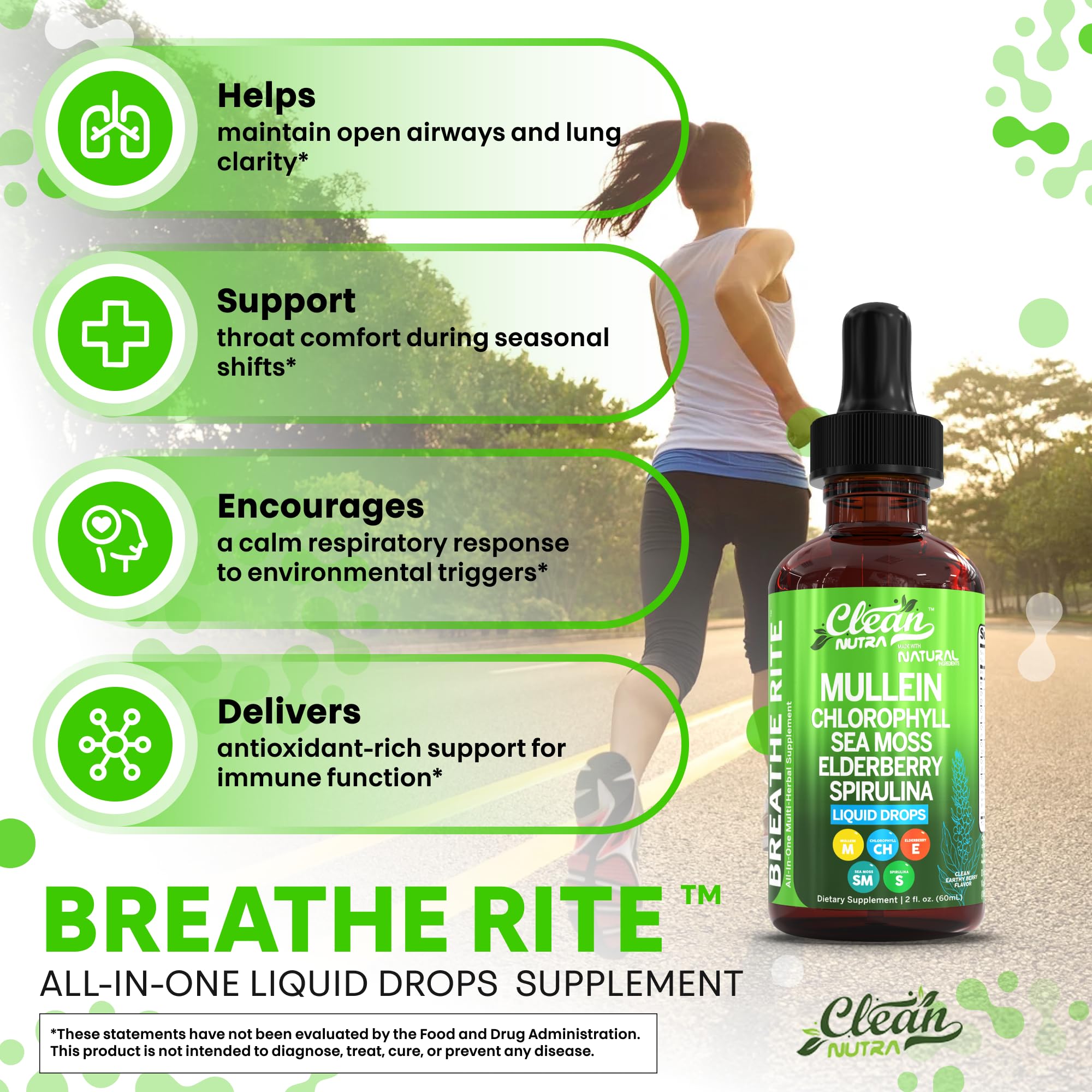 Clean Nutraceuticals Elderberry Sea Moss Spirulina bottle promotes immune support and vitality.