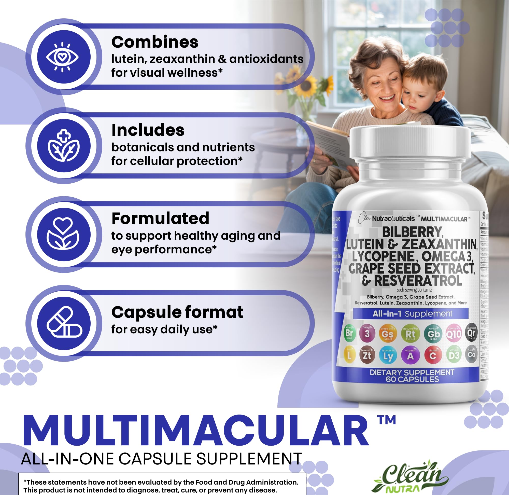 Antioxidant blend with resveratrol and lycopene for oxidative stress support
