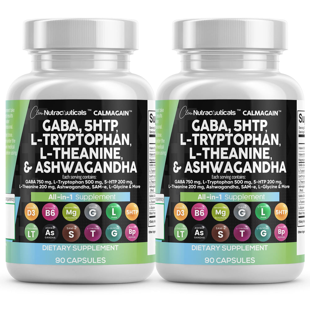 Clean Nutraceuticals GABA 750mg bottle for mood support and calm focus.