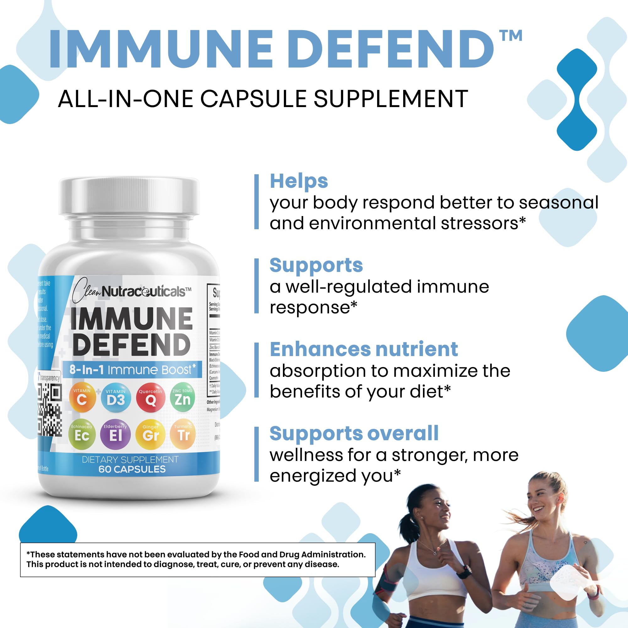 Vegan symbol on Clean Nutraceuticals Immune Defense packaging