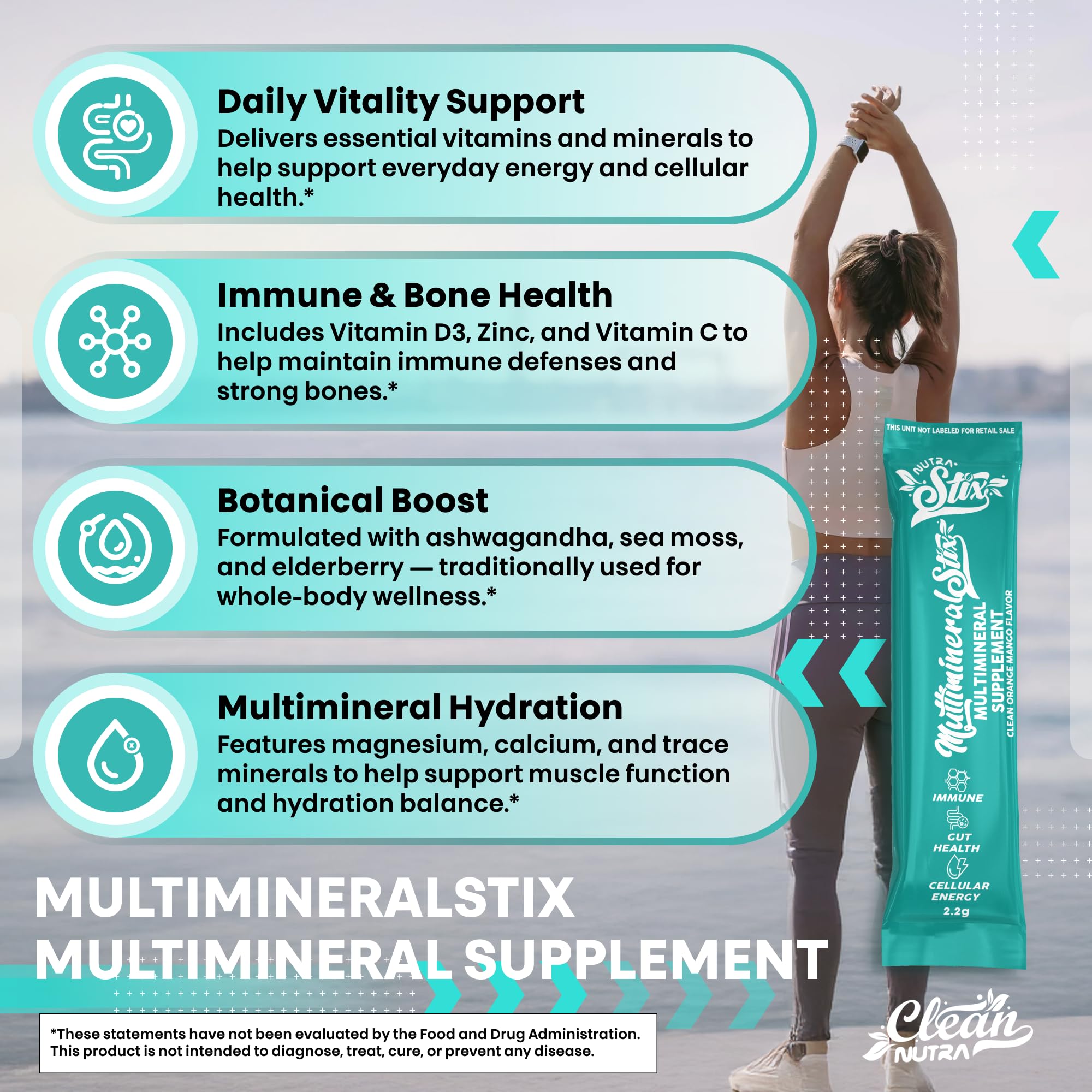 Immune Stix packaging from Clean Nutraceuticals ready for travel.