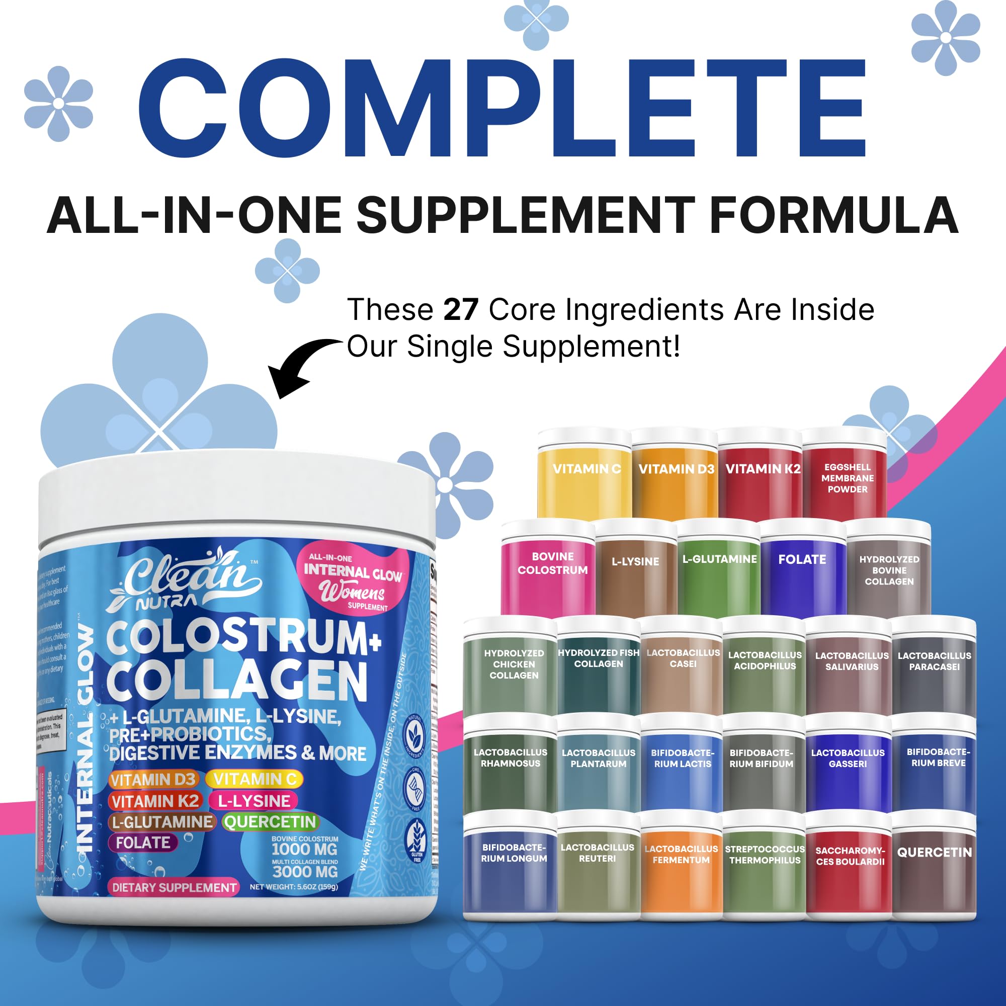 Clean Nutraceuticals Internal Glow scoop ready for one-scoop daily nutrition