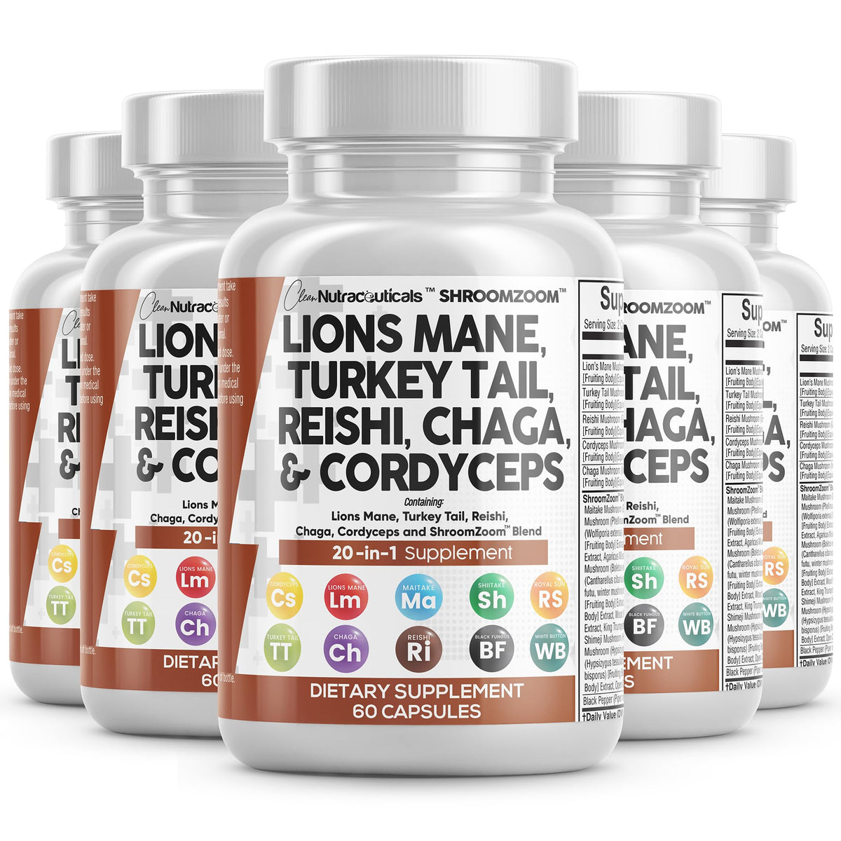 Clean Nutraceuticals Lions Mane 20in1 bottle front for daily wellness