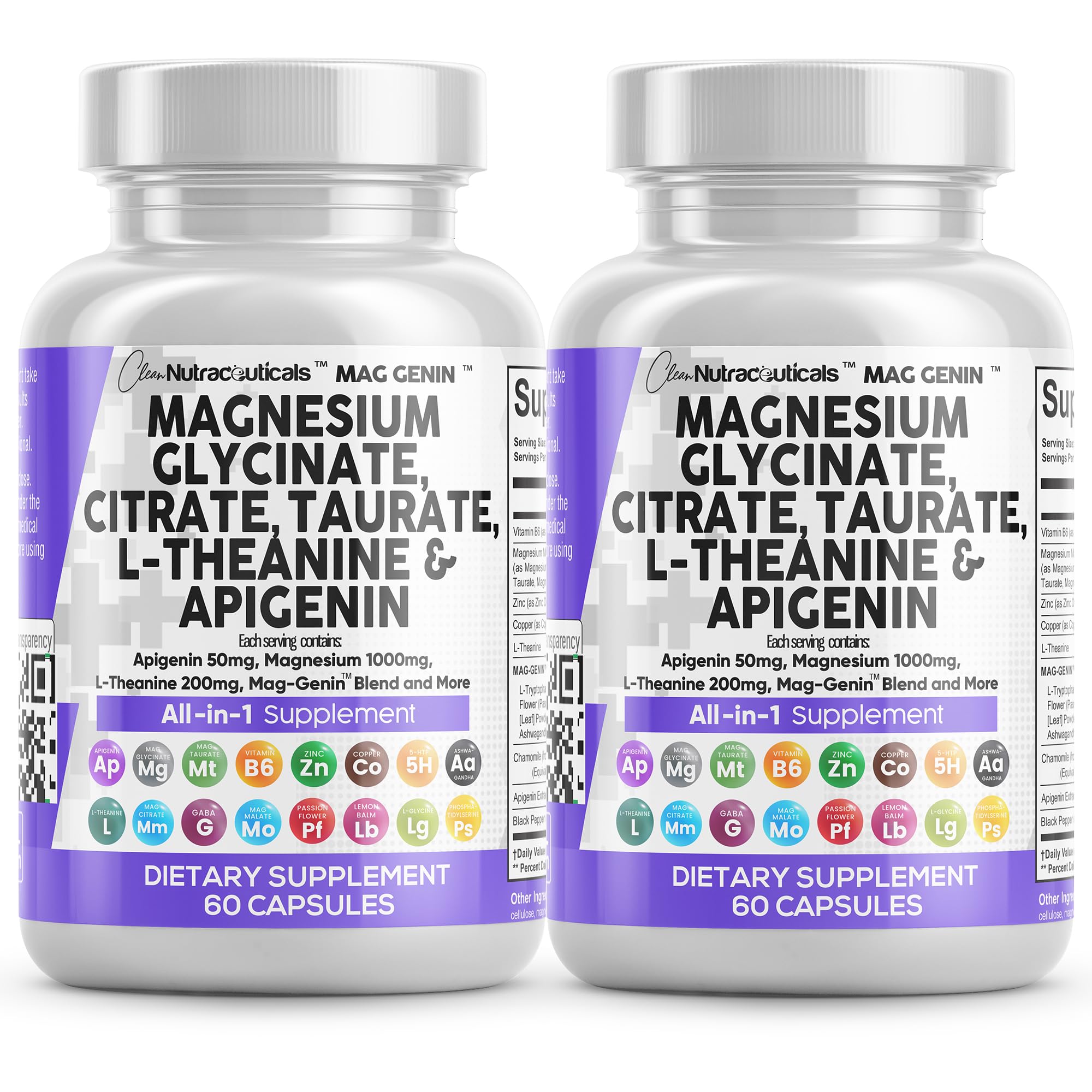 Clean Nutraceuticals Mag Genin bottle with capsules for steady daily magnesium support