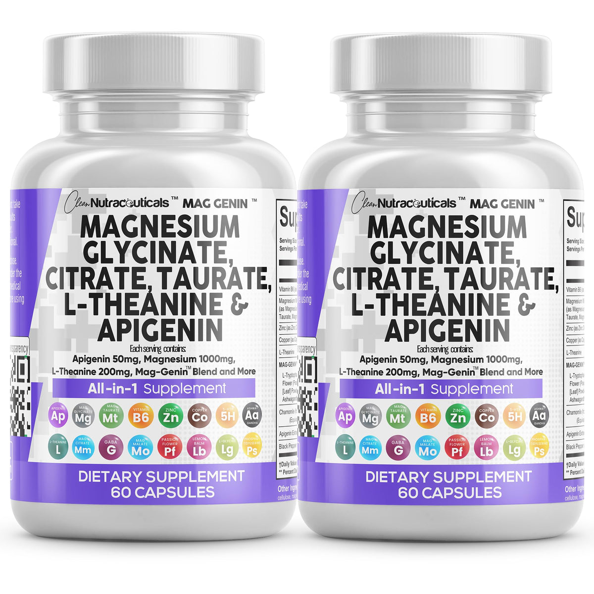 Clean Nutraceuticals Mag Genin bottle with capsules for steady daily magnesium support