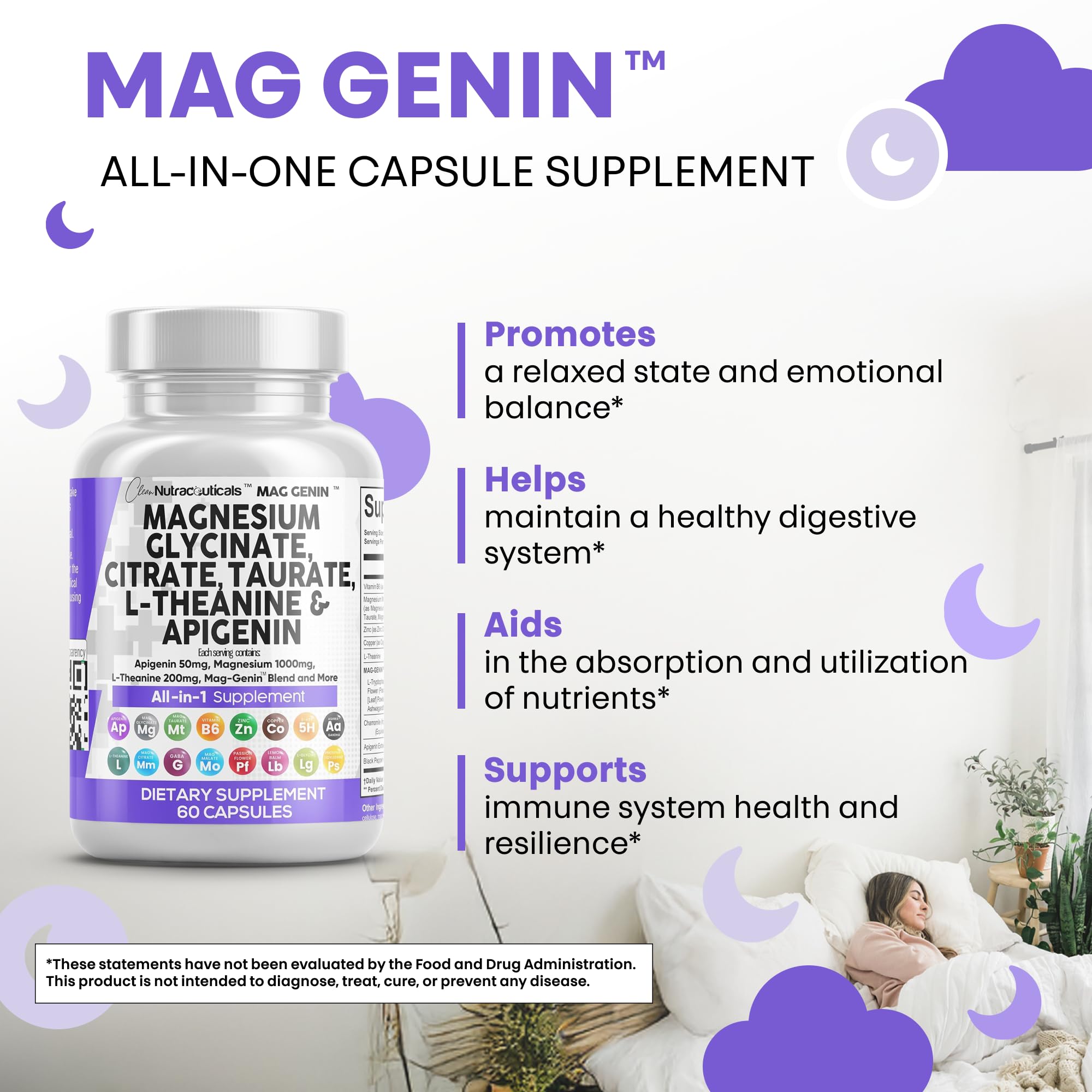 Clean Nutraceuticals Mag Genin bottle on a shelf signaling premium ingredients