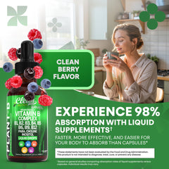 Clean Nutraceuticals Methylfolate and B12 methylcobalamin visual indicating nutrient absorption support.