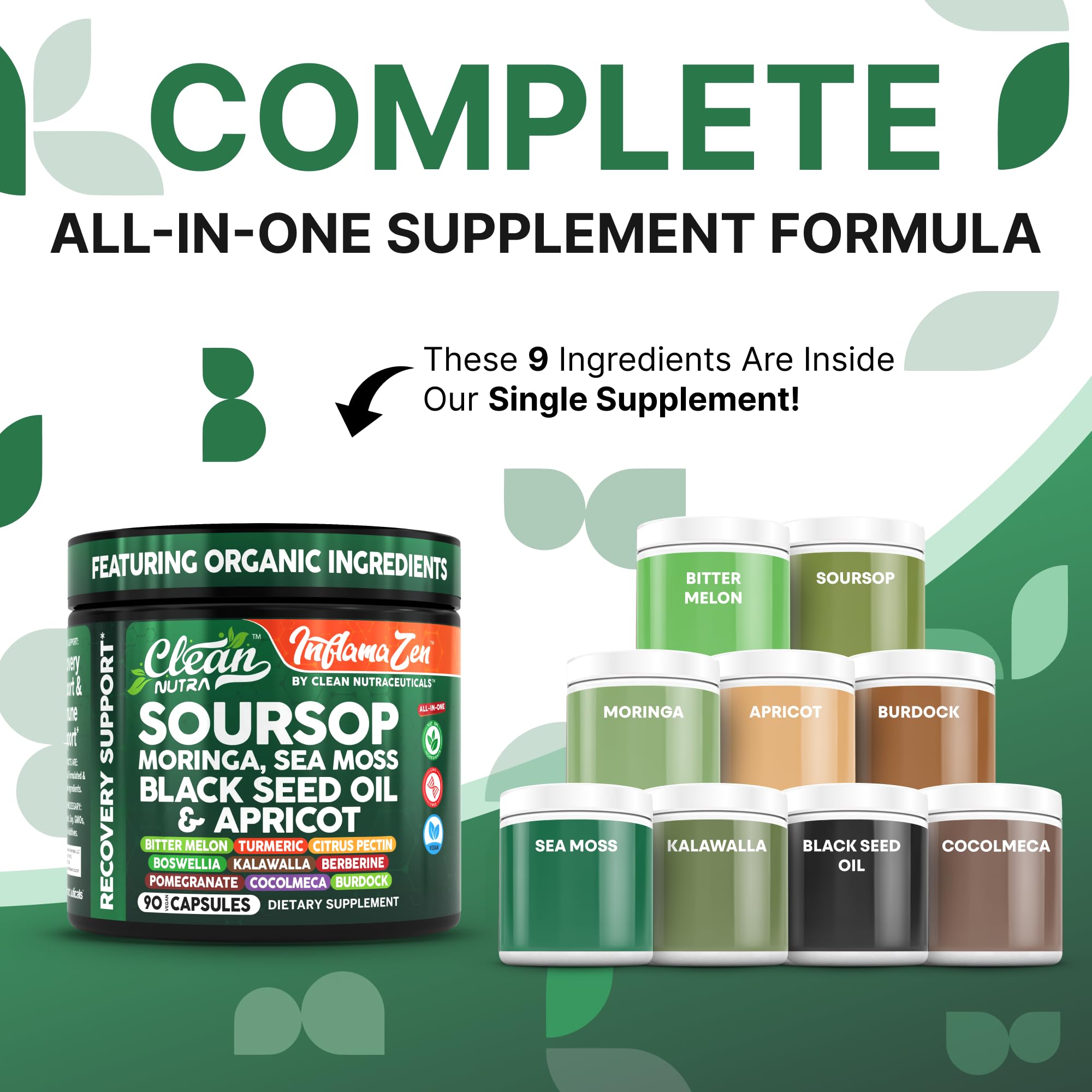 Clean Nutraceuticals moringa capsules for daily vitality