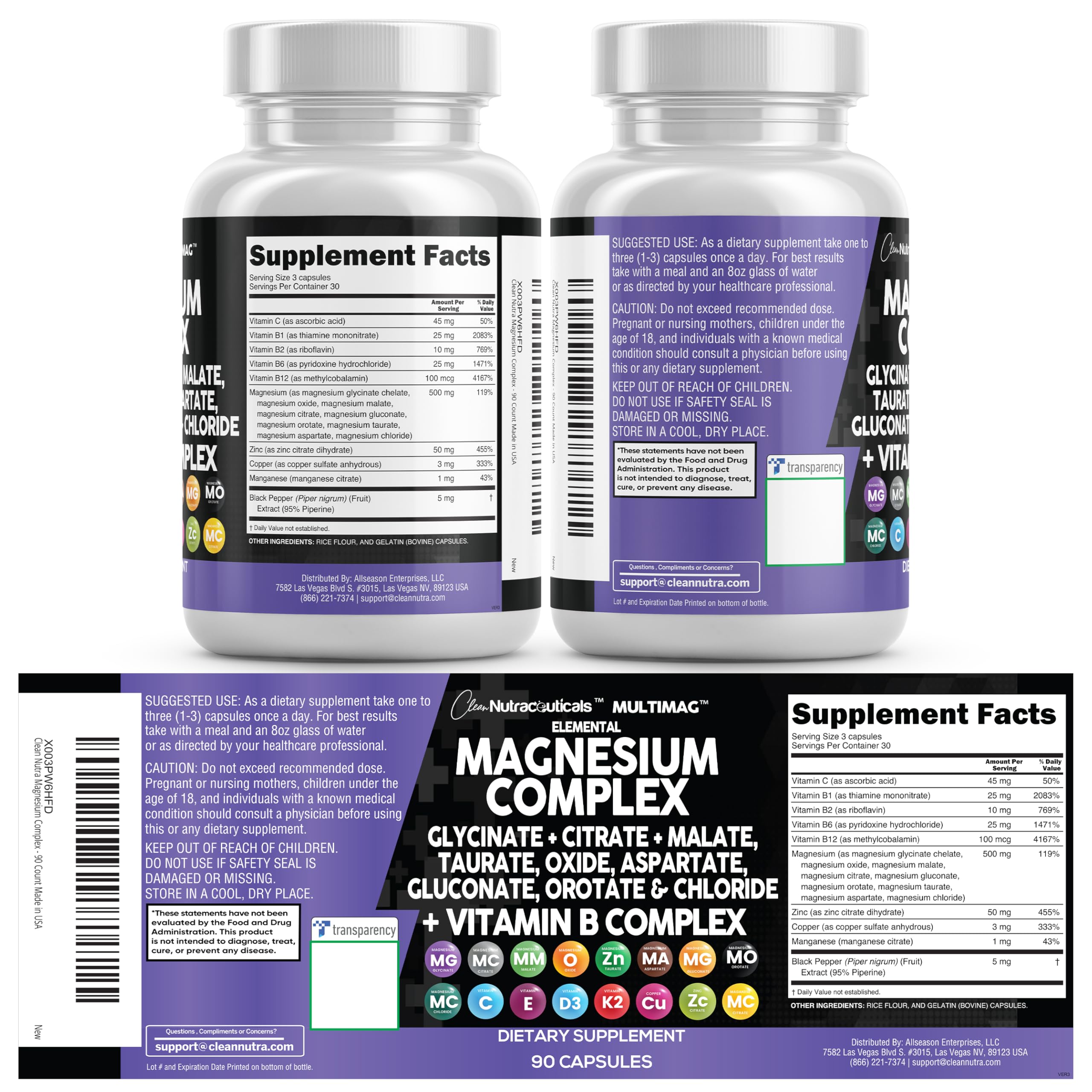 Clean Nutraceuticals MultiMag bottle on desk fits daily wellness routine.