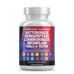Clean Nutraceuticals nattokinase-serrapeptase-lumbrokinase bottle front for daily use.