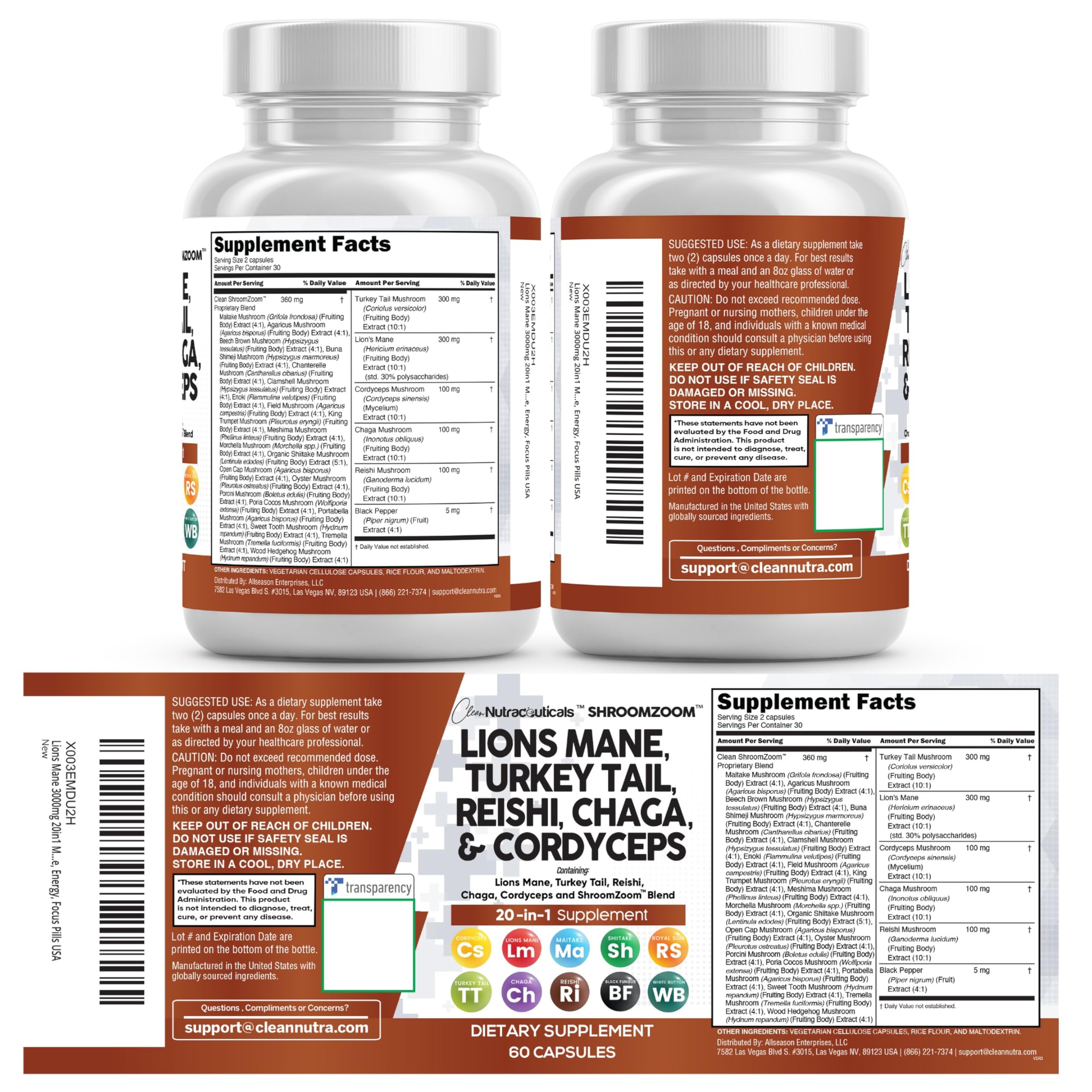 Clean Nutraceuticals Packaging design with clear label details