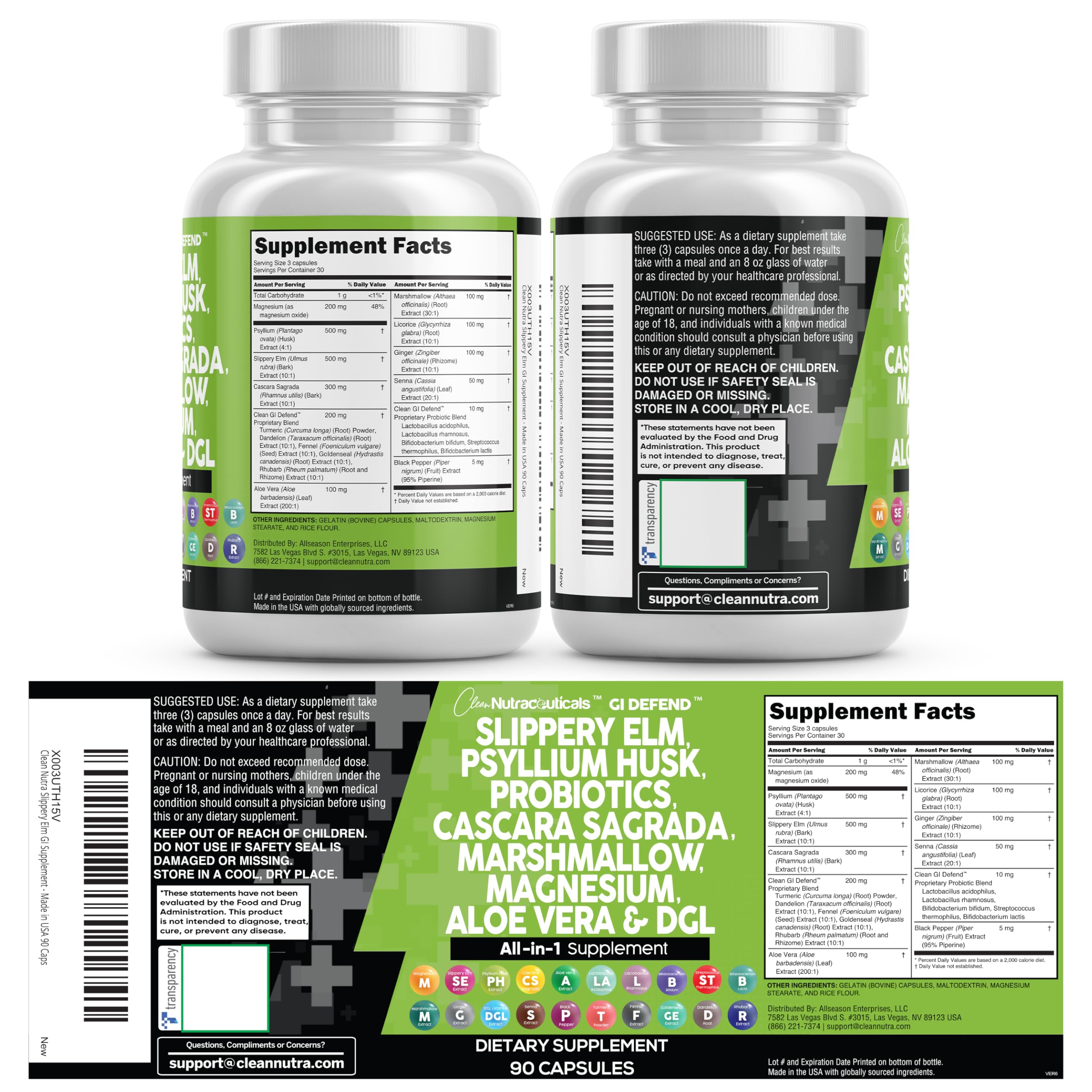Clean Nutraceuticals Probiotic balance capsules indicate gut-friendly formulation