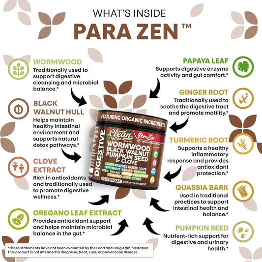 Clean Nutraceuticals pumpkin-seed-black-walnut-capsules support regularity and gut comfort.