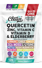 Clean Nutraceuticals Q Defend bottle pour demonstrates easy daily capsules for immune support.