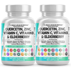 Clean Nutraceuticals Q Defend quercetin bottle showing all-in-one immune support