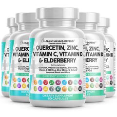 Clean Nutraceuticals Q-Defend immune blend bottle front illustrating a complete daily routine