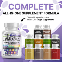 Clean Nutraceuticals Red Clover capsules displayed for menopause support