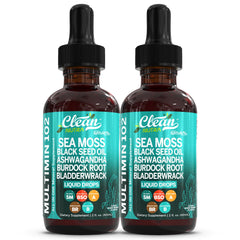 Clean Nutraceuticals Sea Moss Drops bottle pouring for easy daily immune support