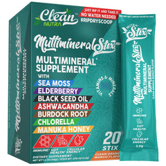 Clean Nutraceuticals Sea Moss Powder Stick poured into water for quick hydration.