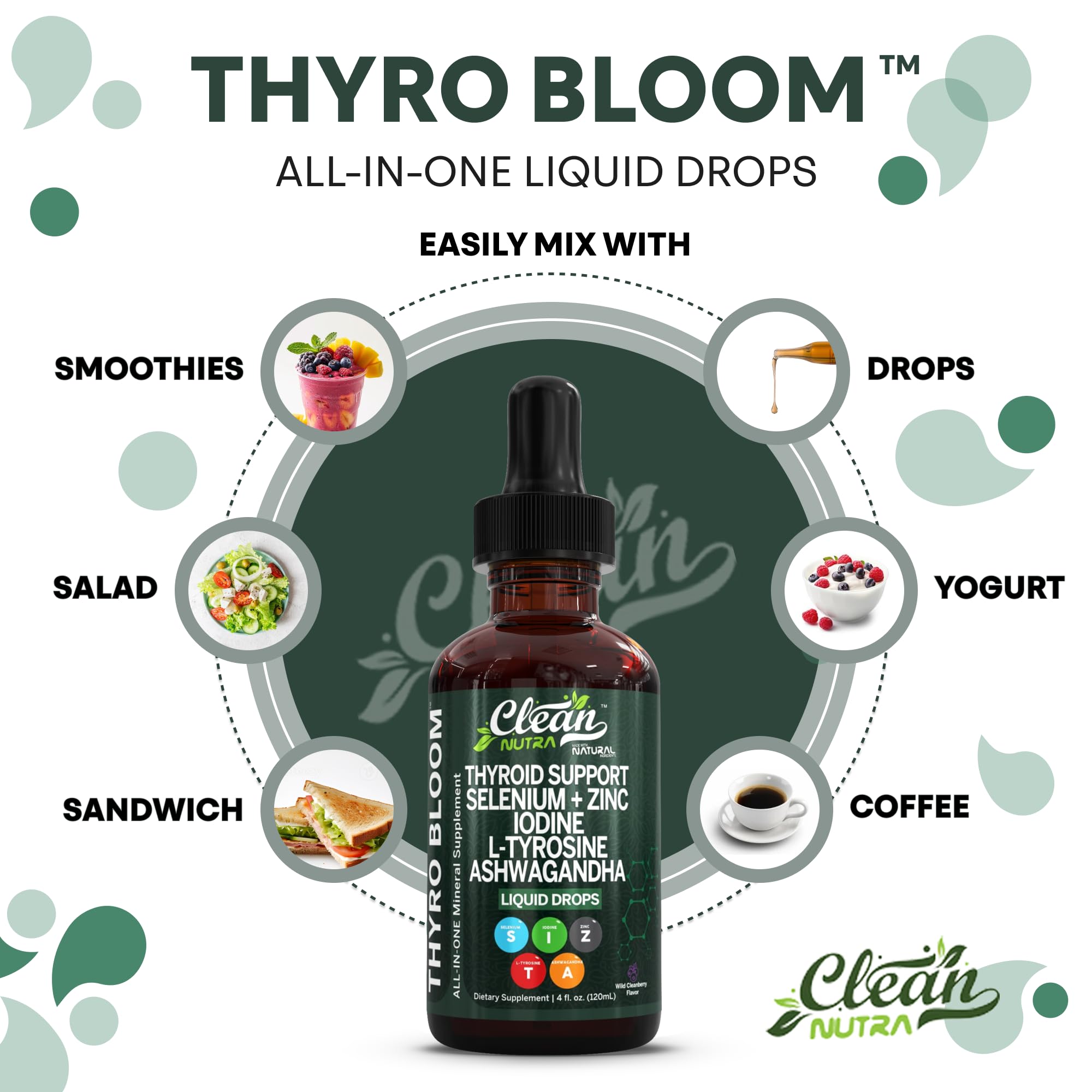 Measured drop dosing for Clean Nutraceuticals Thyroid Support Drops