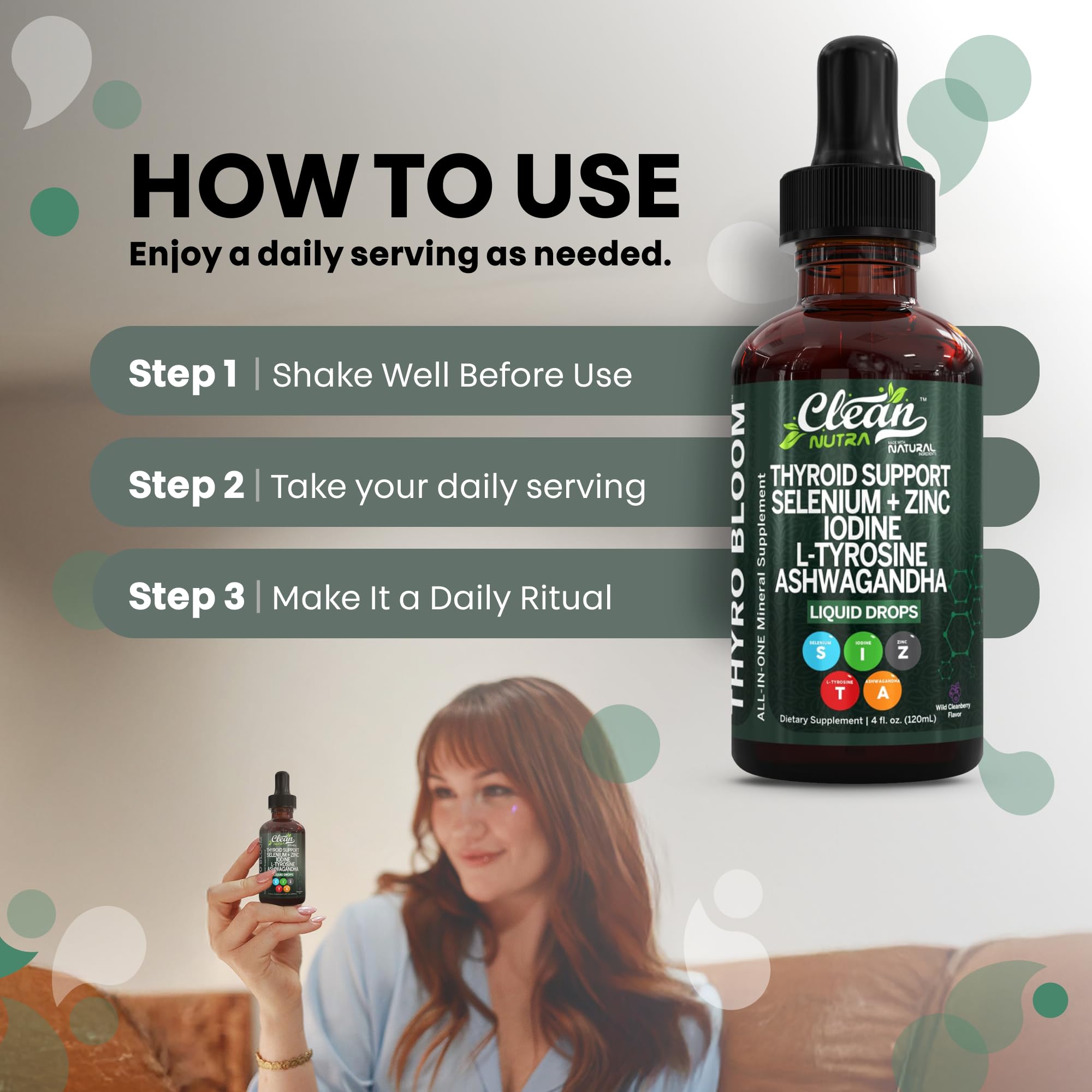 Travel-ready packaging of Clean Nutraceuticals Thyroid Support Drops