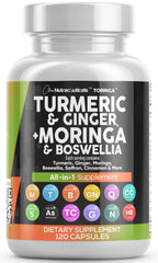 Clean Nutraceuticals turmeric moringa supplement bottle for daily wellness support.