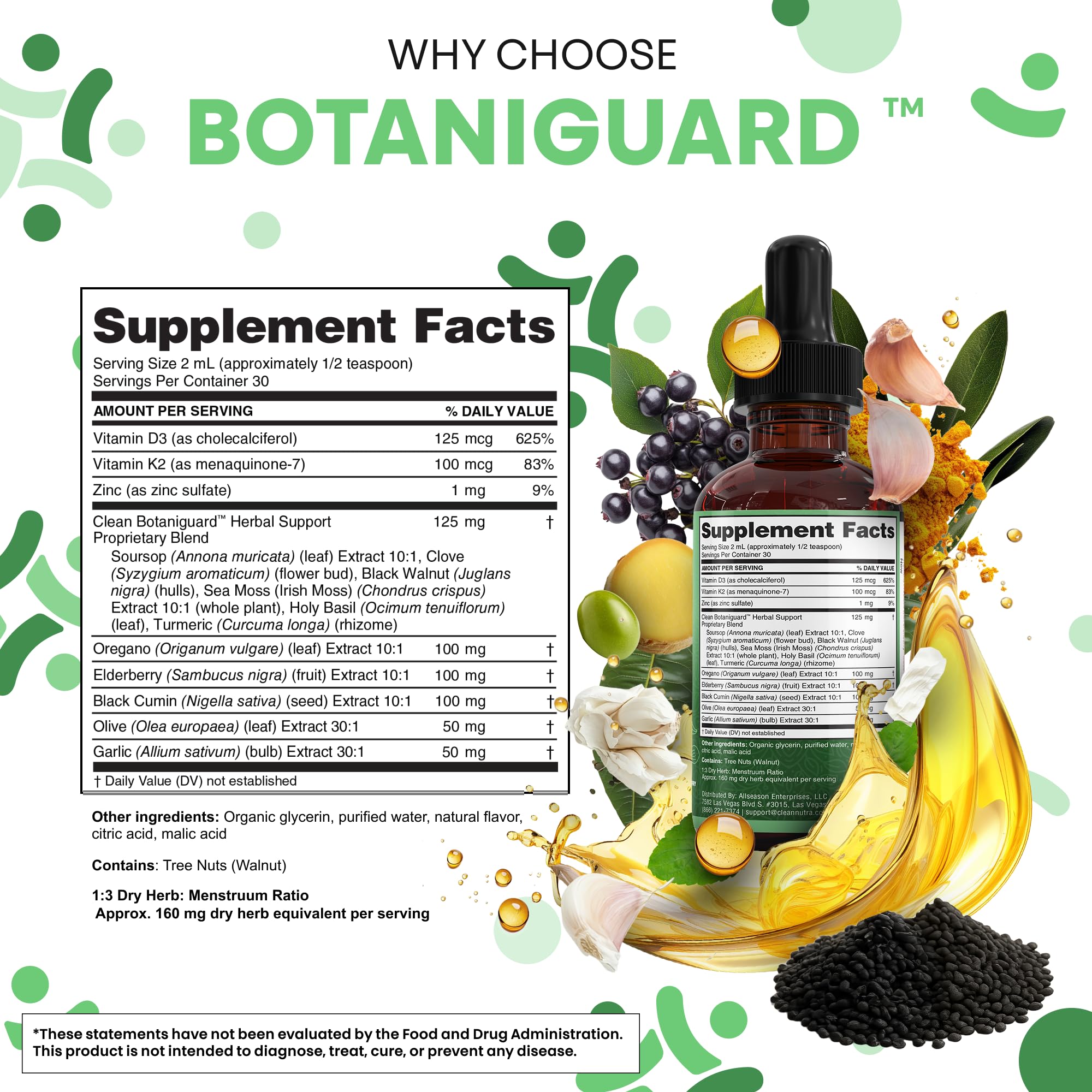 Clean Nutraceuticals Vitamin D3-K2 drops bottle highlights absorption-optimized formula.