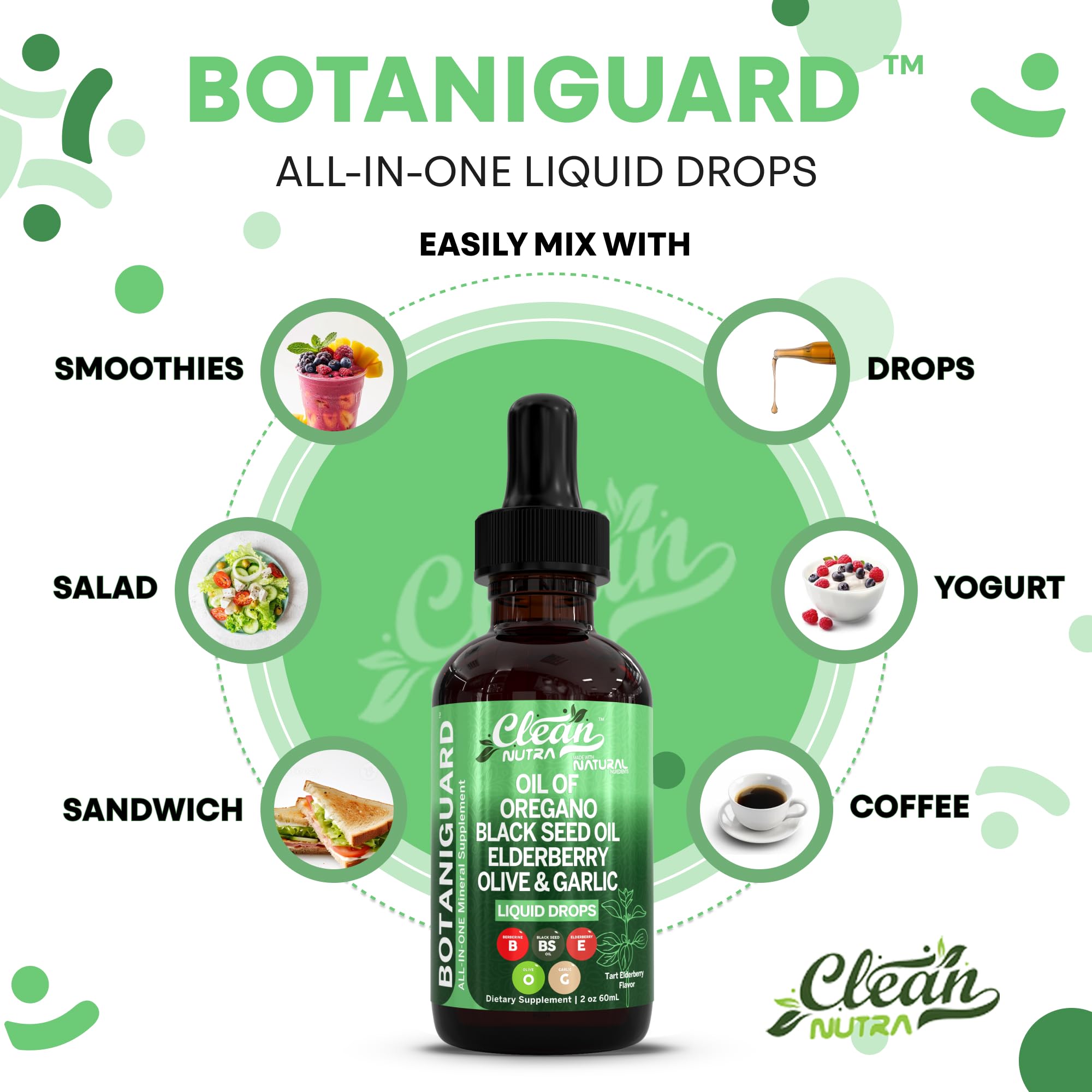 Clean Nutraceuticals Zinc drops bottle showcases rapid absorption for wellness.