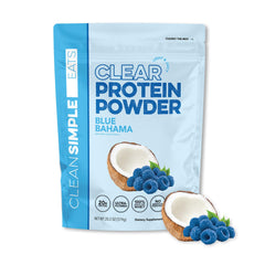 Clean Simple Eats Blue Bahama bottle offers a refreshing, high-protein sip