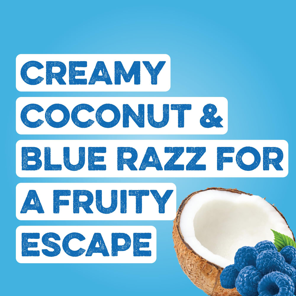 Blue Bahama being poured into a glass for on-the-go hydration