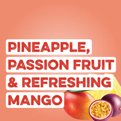 Clean Simple Eats Clear Protein Pineapple Passion glass with ice highlights refreshing flavor.