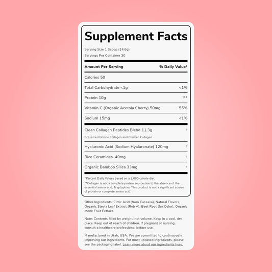 Clean Simple Eats scoop demonstrates easy mixing for a smooth, flavorful collagen boost.