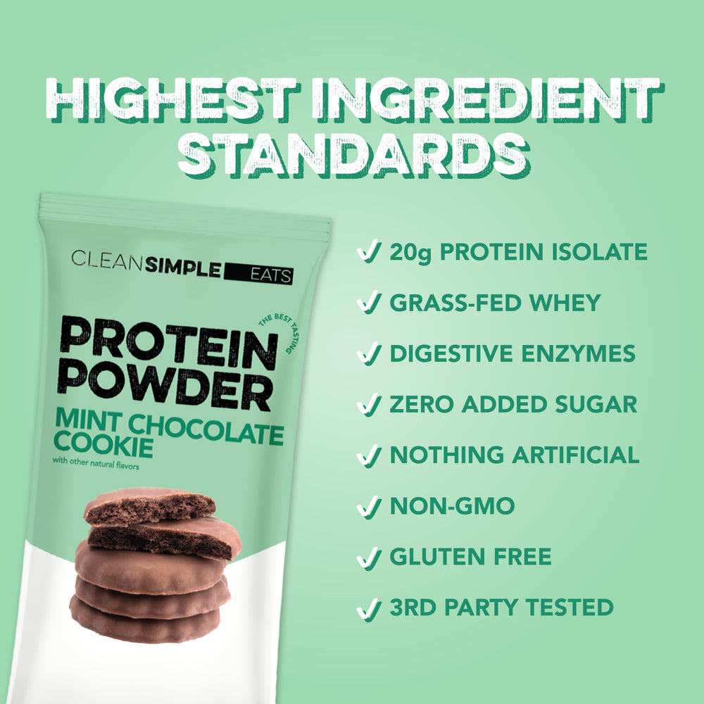 Gluten-free badge on Clean Simple Eats mint chocolate packaging