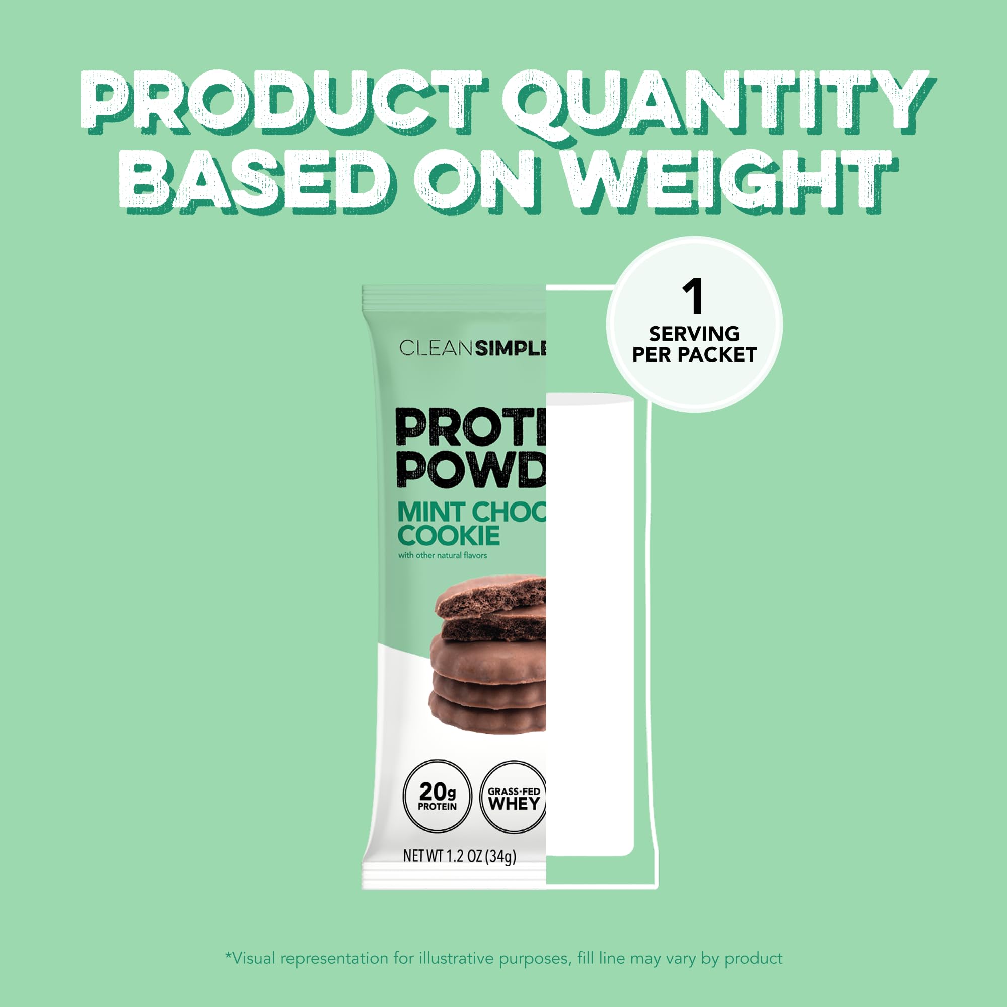 Creamy Clean Simple Eats mint chocolate cookie powder in a glass