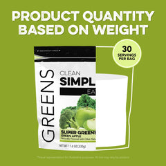 Glass of prepared Clean Simple Eats Green Apple Greens after a workout.