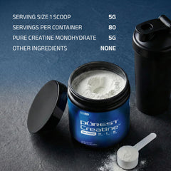 CleanForm Purest Creatine Monohydrate powder in a glass with liquid illustrates use.