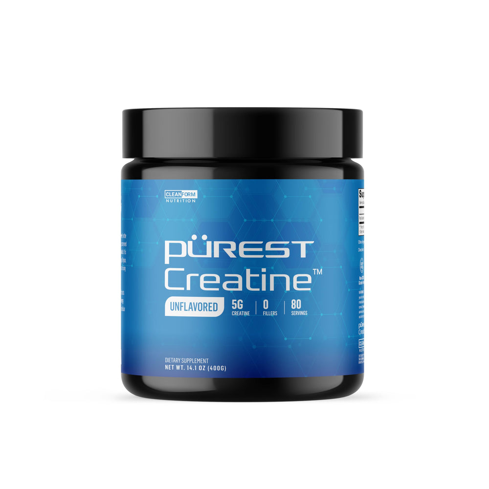 CleanForm Purest Creatine Monohydrate powder packaging for purity and performance.