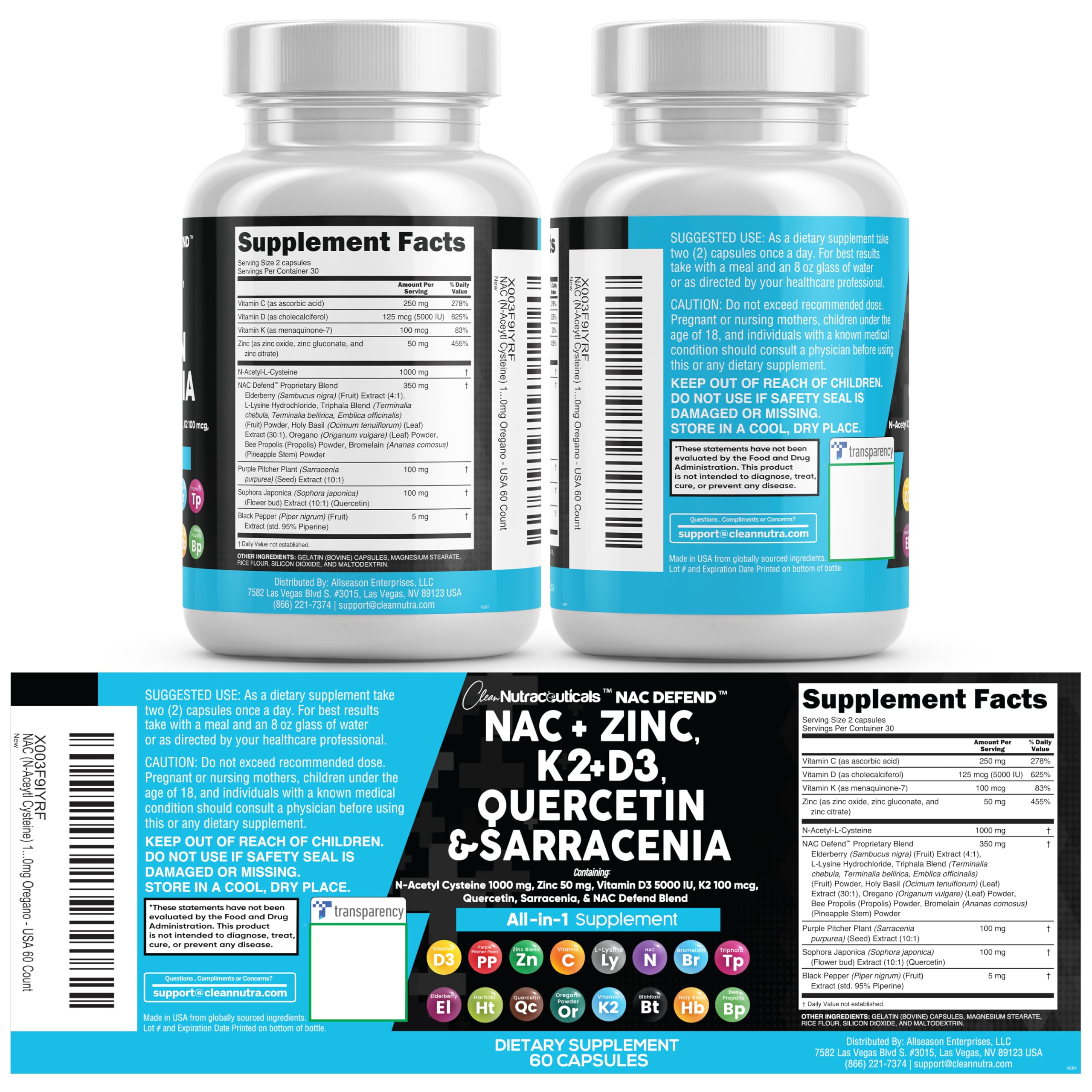 Clean Nutraceuticals NAC Defend capsules in hand illustrate everyday use.
