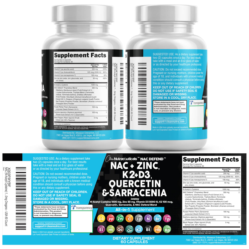 Clean Nutraceuticals NAC Defend capsules in hand illustrate everyday use.