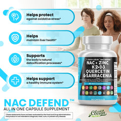 Clean Nutraceuticals NAC Defend ingredients science board emphasizes key nutrients.