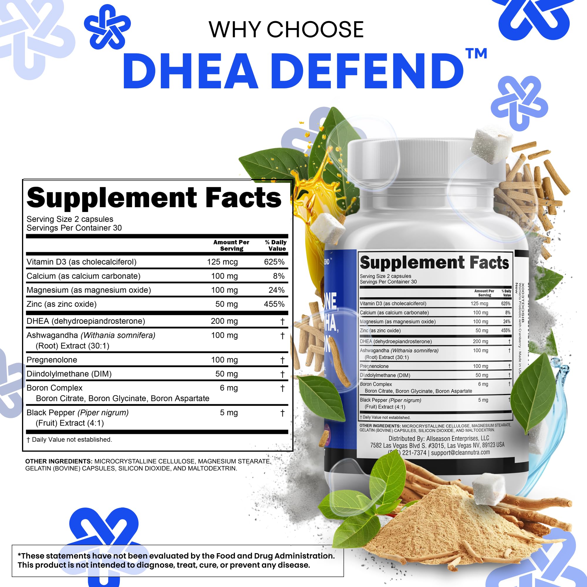 DHEA and pregnenolone tablets together suggest multi-hormone support