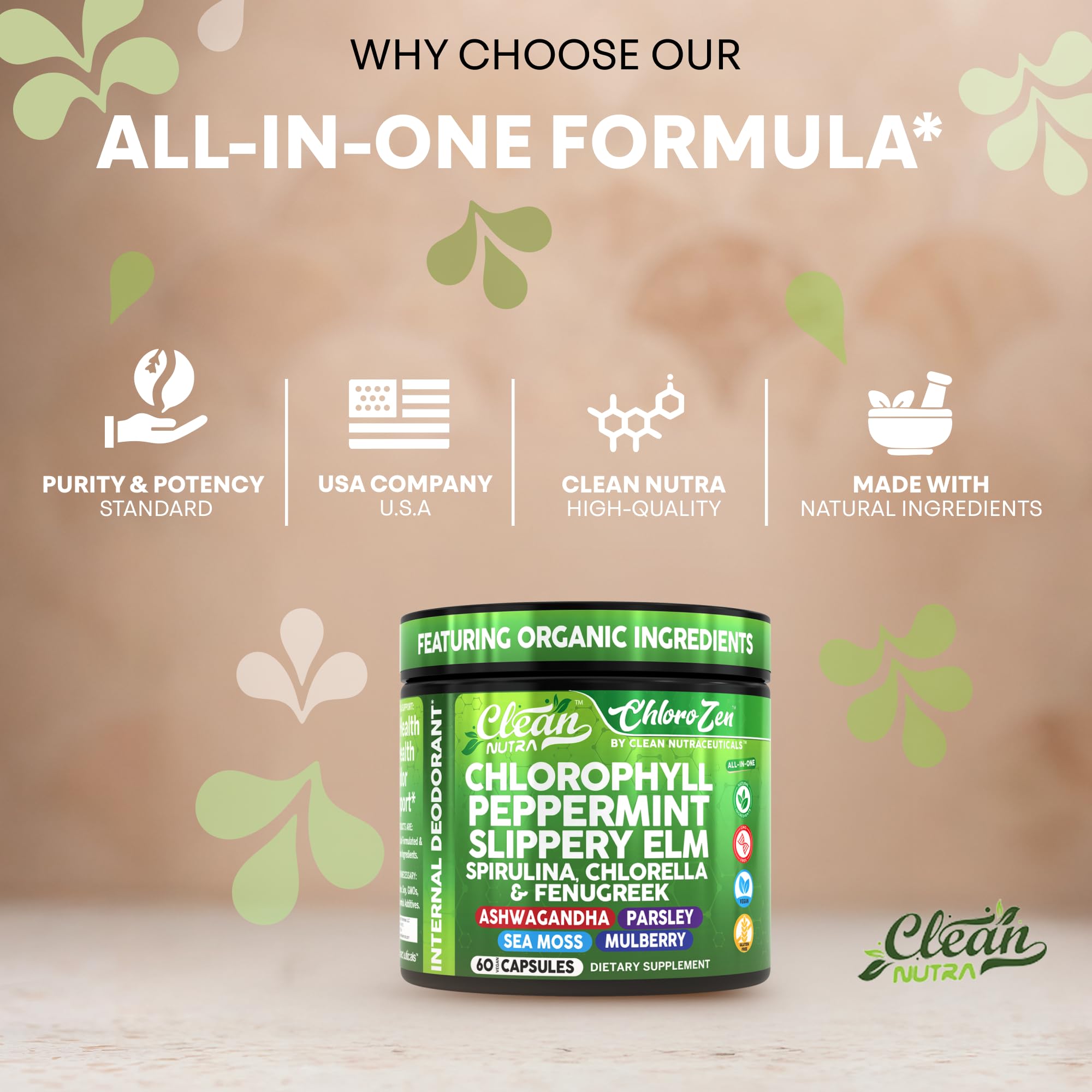 Clean Nutraceuticals ph-balanced for women imagery emphasizing gentle daily wellness.