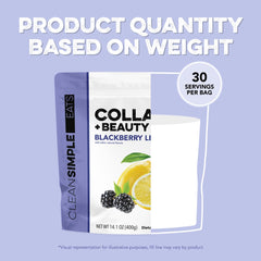 Pouring Collagen Powder Beauty Blend into a glass for versatile use